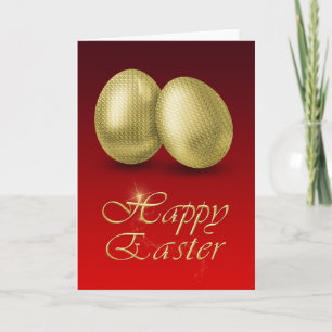 Golden Easter Eggs - Greeting Card