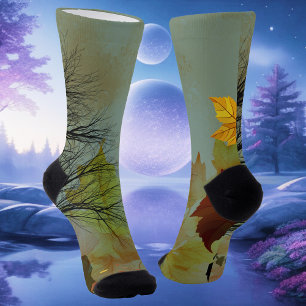 Golden Echoes: Autumn's reflection Socks