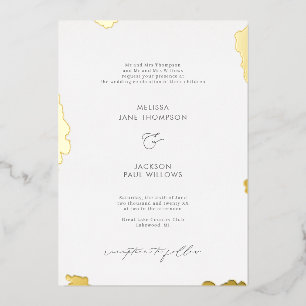 Golden edges wedding design foil invitation
