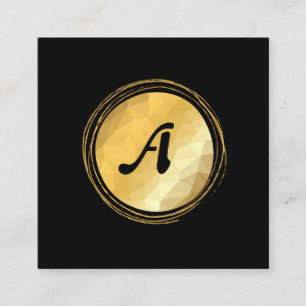 Golden effect black elegant business card. square business card