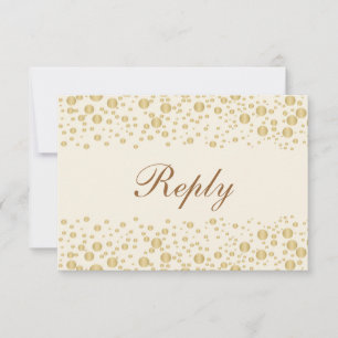 Golden effect confetti on cream RSVP Card