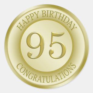 Golden effect Happy 95th Birthday Sticker