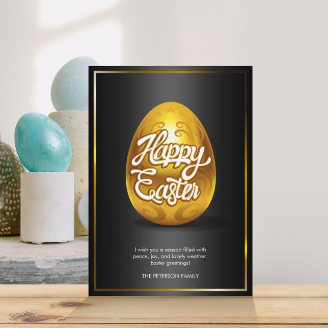 Golden Egg Happy Easter Greeting Card (Creator Uploaded)