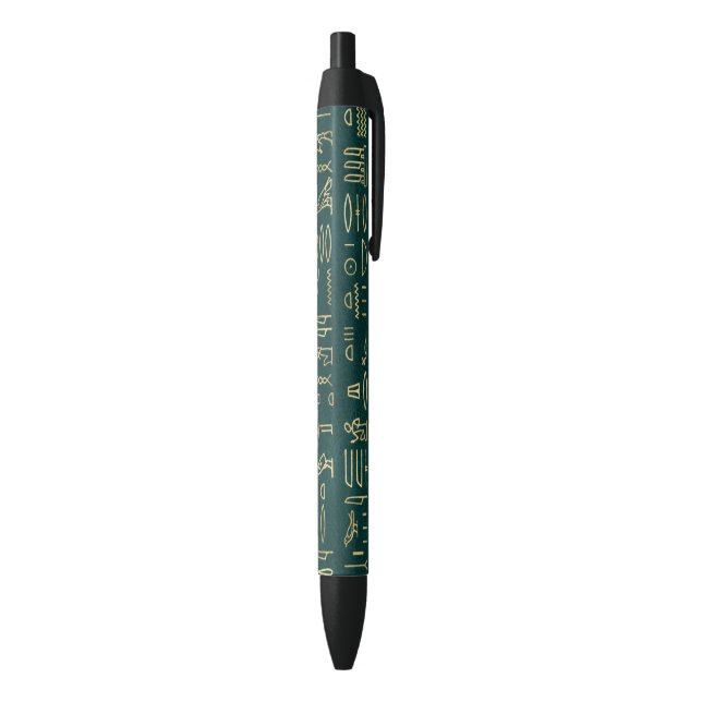 Golden Egyptian Hieroglyphs Typography Egypt Black Ink Pen (Bottom (Vertical))