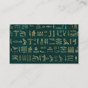 Golden Egyptian Hieroglyphs Typography Egypt Business Card