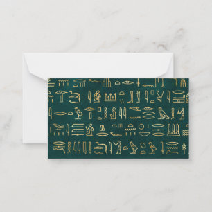 Golden Egyptian Hieroglyphs Typography Egypt Card