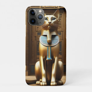 Golden Egyptian Pharaoh Cat Statue, iPhone 11 Pro Case
