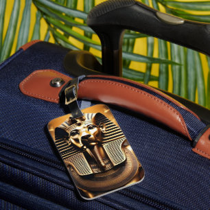 Golden Egyptian Pharaoh Lion, Luggage Tag