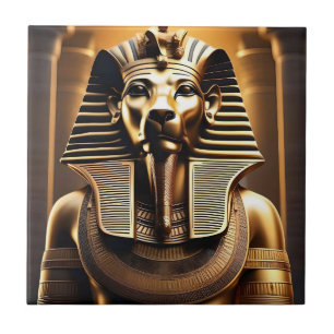 Golden Egyptian Pharaoh Lion, Tile