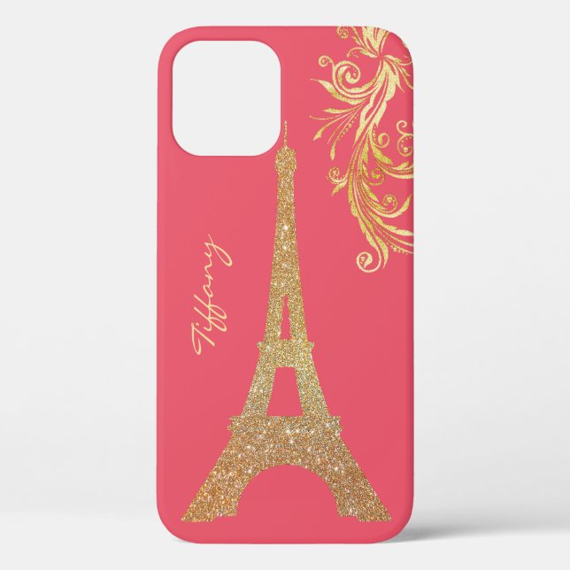 Golden Eiffel Tower Custom iPhone Case-Mate iPhone Case (Back)