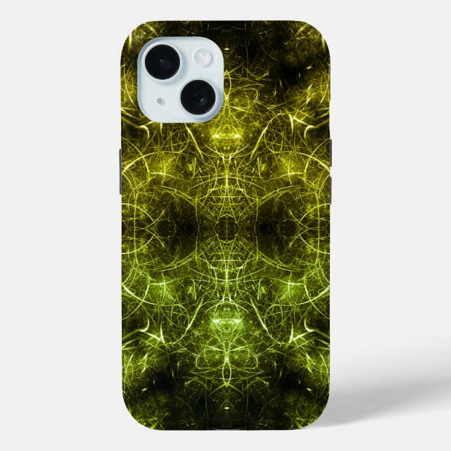 Golden Electric Plasma Fractal Art Case-Mate iPhone Case (Back)