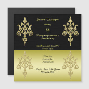 Golden Elegance 55th Birthday Party Magnetic Invitation