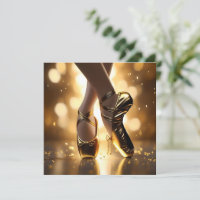 Golden Elegance: Ballerina Shoes on Gold Bokeh