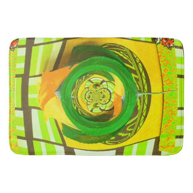 Golden Elegance: Beautiful African Yellow Rose Art Bath Mat (Front)