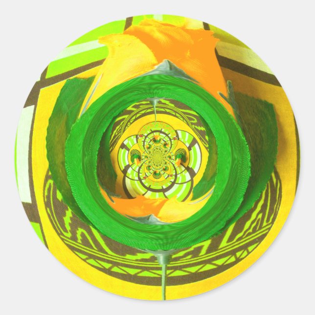 Golden Elegance: Beautiful African Yellow Rose Art Classic Round Sticker (Front)