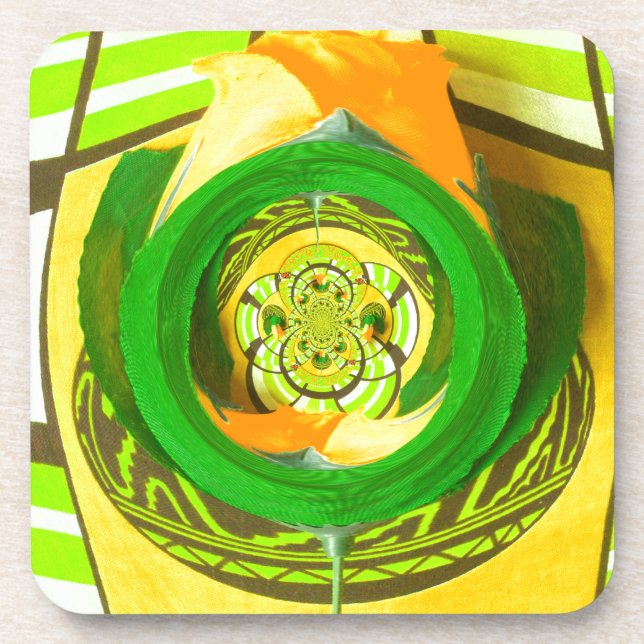 Golden Elegance: Beautiful African Yellow Rose Art Coaster (Front)