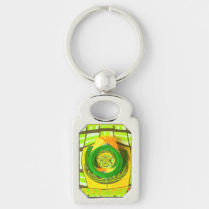 Golden Elegance: Beautiful African Yellow Rose Art Key Ring