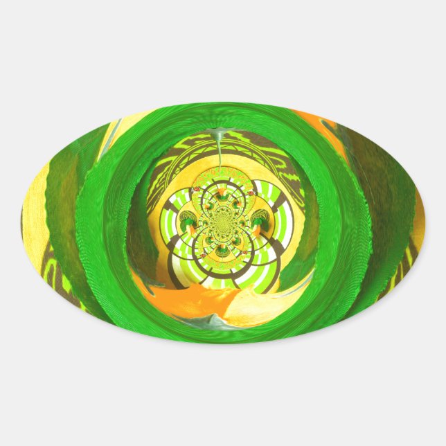 Golden Elegance: Beautiful African Yellow Rose Art Oval Sticker (Front)