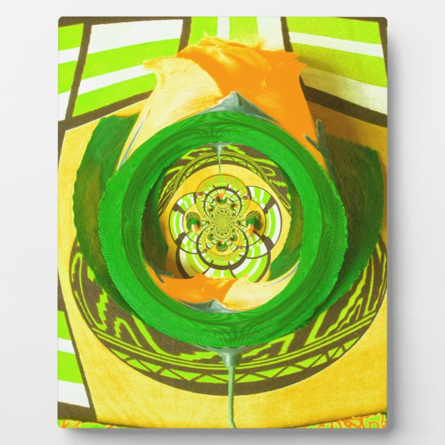 Golden Elegance: Beautiful African Yellow Rose Art Plaque (Front)