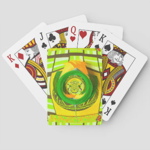 Golden Elegance: Beautiful African Yellow Rose Art Playing Cards