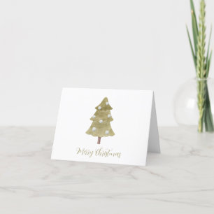 Golden Elegance   Blessed Christmas Tree Holiday Card