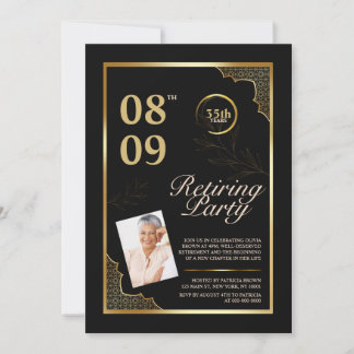 Golden Elegance: Celebrating the Years of Success  Invitation