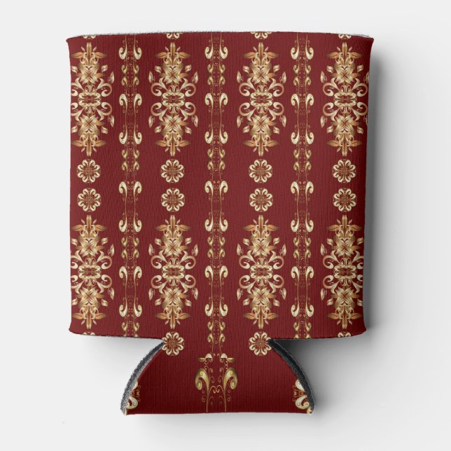 Golden Elegance: Classic Oriental Pattern. Can Cooler (Front)