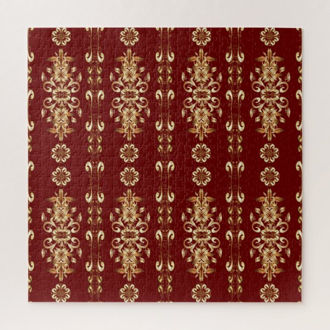 Golden Elegance: Classic Oriental Pattern. Jigsaw Puzzle (Vertical)