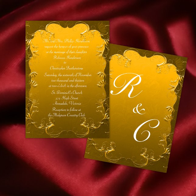 Golden Elegance Classic Wedding Invitation (Creator Uploaded)
