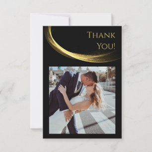 Golden Elegance-Flat Thank You Card