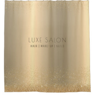 Golden Elegance Minimal Signature Shower Curtain