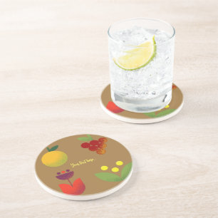Golden Elegance Modern Floral Fruit Coaster