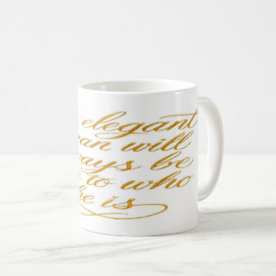 Golden Elegance Morning Mug: Motivational Quote   Coffee Mug