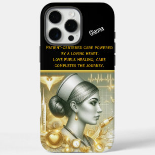 Golden Elegance of a Nurse Practitioner at Work iPhone 16 Pro Max Case