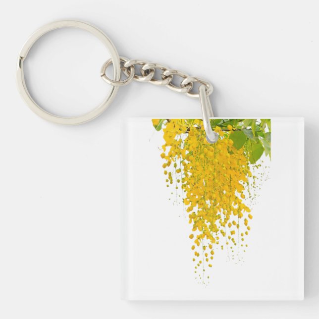 Golden Elegance Sunlit Cascade Hanging Gold Bloomi Key Ring (Front)