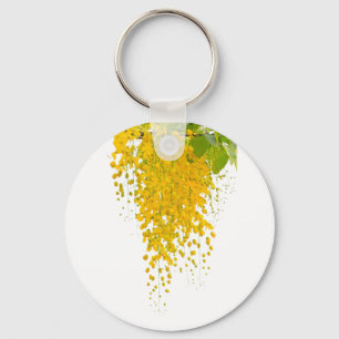 Golden Elegance Sunlit Cascade Hanging Gold Bloomi Key Ring
