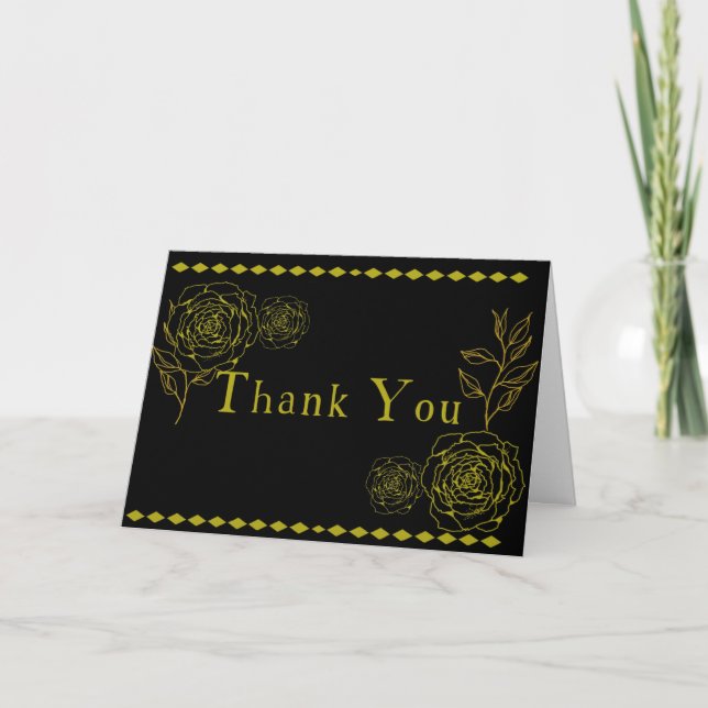 Golden Elegance Thank You Card (Front)