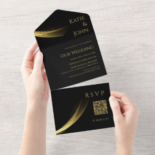 Golden Elegance-Wedding All In One Invitation