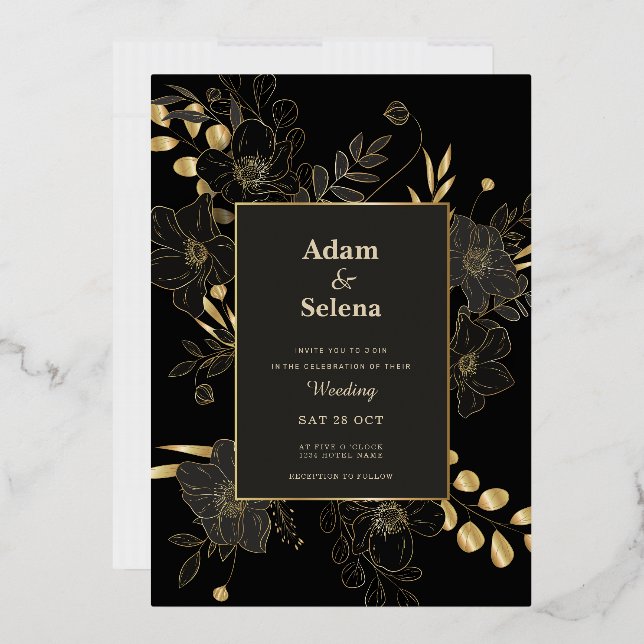 Golden Elegance Wedding Invitation (Envelope)