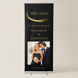 Golden Elegance-Wedding- Retractable Banner