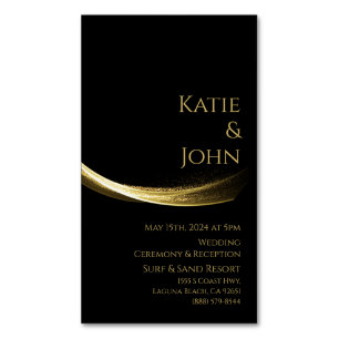 Golden Elegance-Wedding Save our Date Magnetic Business Card