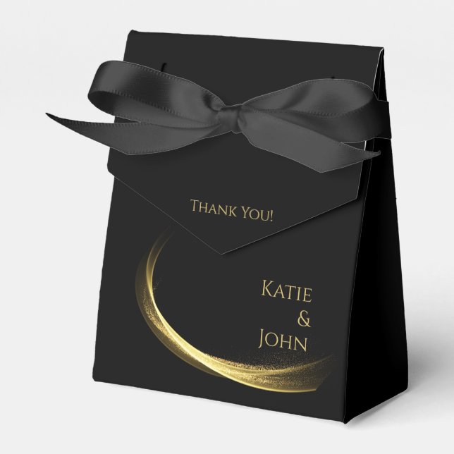 Golden Elegance-Wedding Thank you- Favour Box (Front Side)