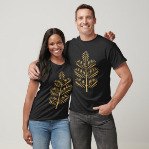 Golden Elegant Botanical Tropical Branch Unisex T-Shirt