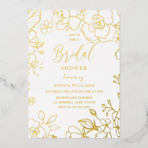 Golden Elegant Bridal Shower Flowers Real Gold