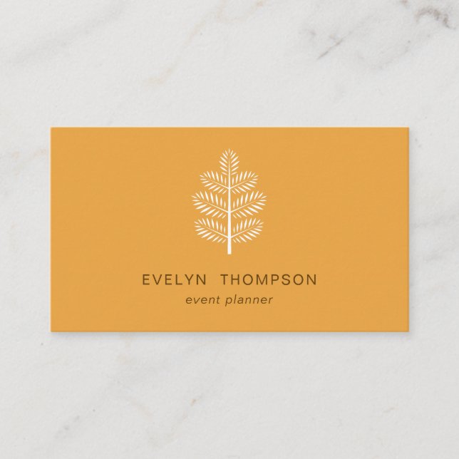Golden Elegant Chic Botanical Tropical Branch Business Card (Front)