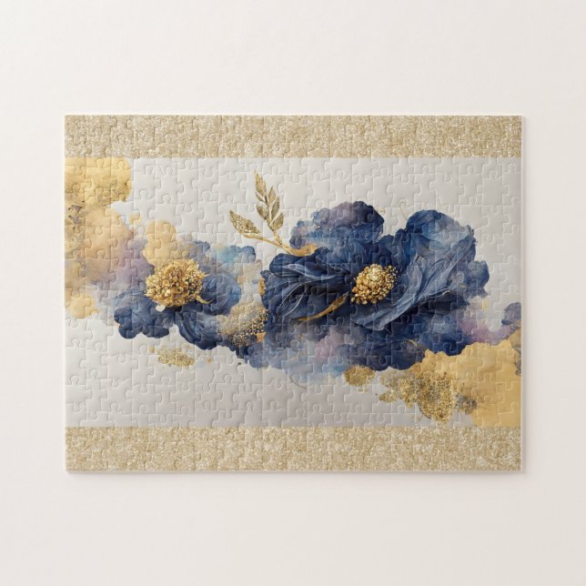 Golden Elegant Flower Jigsaw Puzzle (Horizontal)