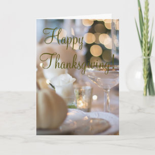 Golden Elegant Happy Thanksgiving Holiday Card
