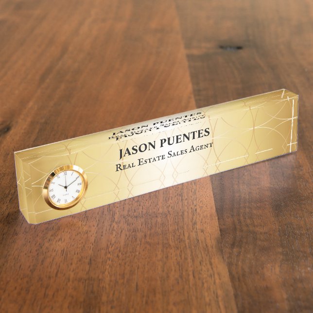 Golden elegant modern professionally nameplate (Side)