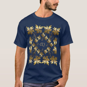 Golden element with leaves throw pillow T-Shirt