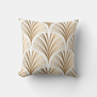 Golden elements on white background. Vintage seaml Cushion